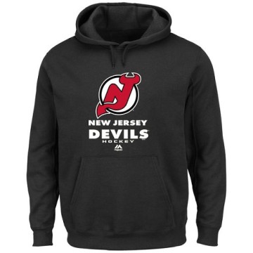 Majestic Men's New Jersey Devils Big & Tall Critical Victory Pullover Hoodie - - Black