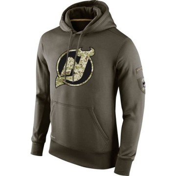 Nike Men's New Jersey Devils Salute To Service KO Performance Hoodie - Olive