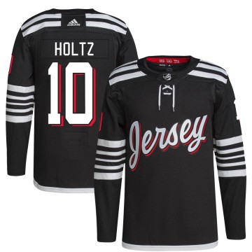 Authentic Adidas Men's Alexander Holtz New Jersey Devils 2021/22 Alternate Primegreen Pro Player Jersey - Black