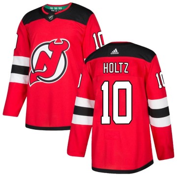 Authentic Adidas Men's Alexander Holtz New Jersey Devils Home Jersey - Red