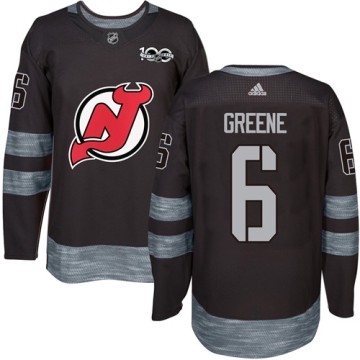 Authentic Adidas Men's Andy Greene New Jersey Devils Black 1917-2017 100th Anniversary Jersey - Green