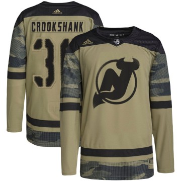 Authentic Adidas Men's Angus Crookshank New Jersey Devils Military Appreciation Practice Jersey - Camo
