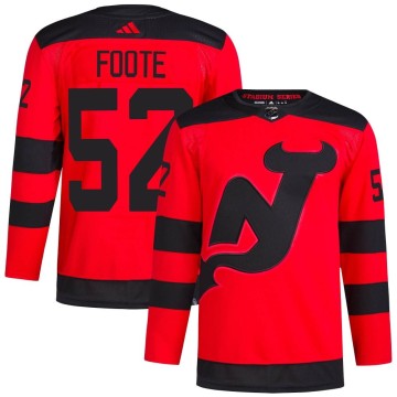 Authentic Adidas Men's Cal Foote New Jersey Devils 2024 Stadium Series Primegreen Jersey - Red