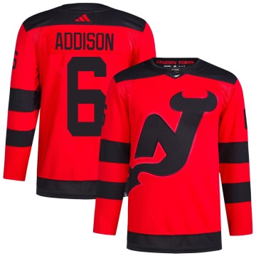 Authentic Adidas Men's Calen Addison New Jersey Devils 2024 Stadium Series Primegreen Jersey - Red