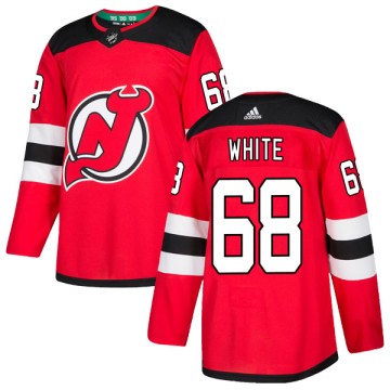 Authentic Adidas Men's Colton White New Jersey Devils Red Home Jersey - White