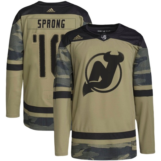 Authentic Adidas Men's Daniel Sprong New Jersey Devils Military Appreciation Practice Jersey - Camo
