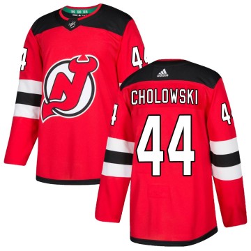 Authentic Adidas Men's Dennis Cholowski New Jersey Devils Home Jersey - Red
