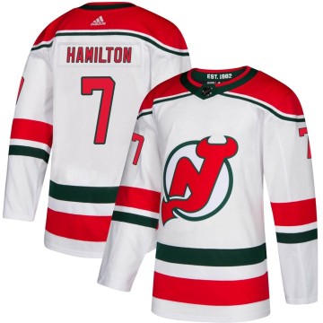Authentic Adidas Men's Dougie Hamilton New Jersey Devils Alternate Jersey - White