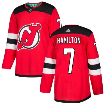 Authentic Adidas Men's Dougie Hamilton New Jersey Devils Home Jersey - Red