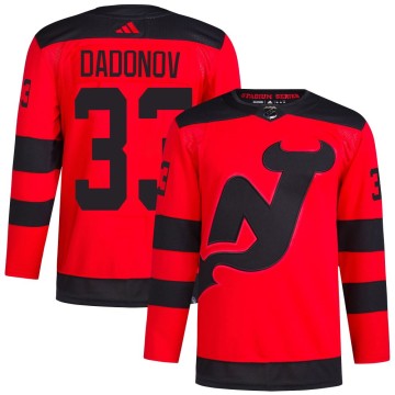Authentic Adidas Men's Evgenii Dadonov New Jersey Devils 2024 Stadium Series Primegreen Jersey - Red