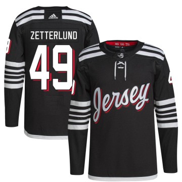 Authentic Adidas Men's Fabian Zetterlund New Jersey Devils 2021/22 Alternate Primegreen Pro Player Jersey - Black
