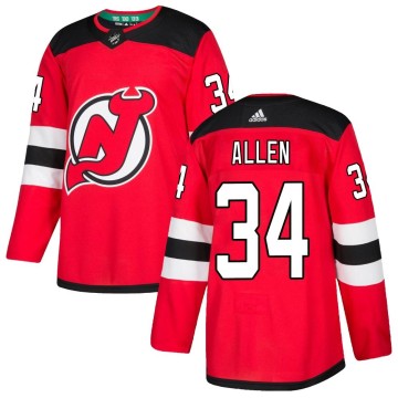 Authentic Adidas Men's Jake Allen New Jersey Devils Home Jersey - Red