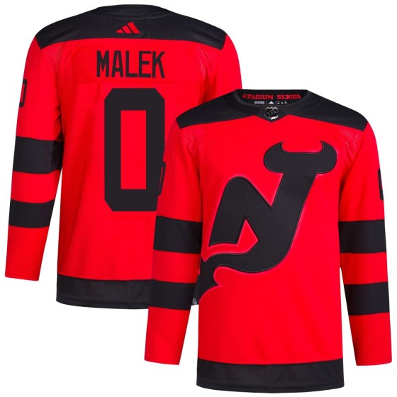 Authentic Adidas Men's Jakub Malek New Jersey Devils 2024 Stadium Series Primegreen Jersey - Red