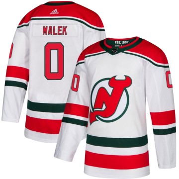 Authentic Adidas Men's Jakub Malek New Jersey Devils Alternate Jersey - White