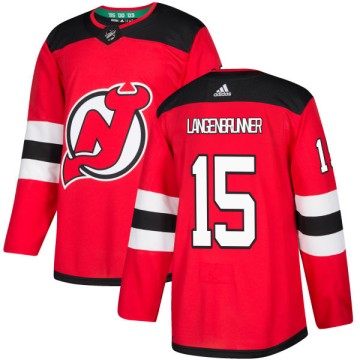 Authentic Adidas Men's Jamie Langenbrunner New Jersey Devils Jersey - Red