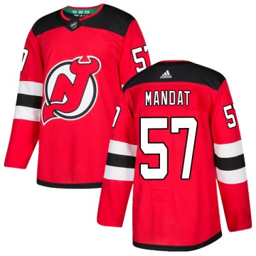 Authentic Adidas Men's Jan Mandat New Jersey Devils Home Jersey - Red