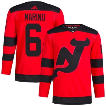 Authentic Adidas Men's John Marino New Jersey Devils 2024 Stadium Series Primegreen Jersey - Red