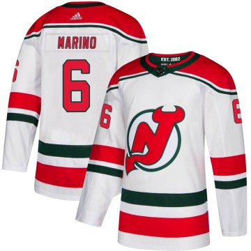 Authentic Adidas Men's John Marino New Jersey Devils Alternate Jersey - White