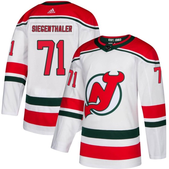 Authentic Adidas Men's Jonas Siegenthaler New Jersey Devils Alternate Jersey - White