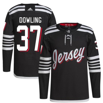 Authentic Adidas Men's Justin Dowling New Jersey Devils 2021/22 Alternate Primegreen Pro Player Jersey - Black