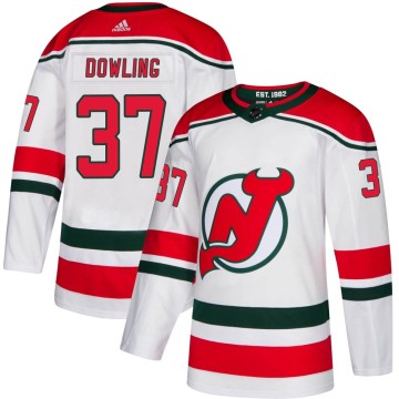 Authentic Adidas Men's Justin Dowling New Jersey Devils Alternate Jersey - White