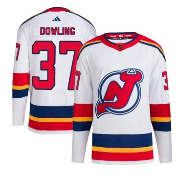 Authentic Adidas Men's Justin Dowling New Jersey Devils Reverse Retro 2.0 Jersey - White