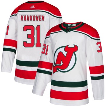 Authentic Adidas Men's Kaapo Kahkonen New Jersey Devils Alternate Jersey - White