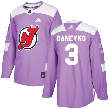 Authentic Adidas Men's Ken Daneyko New Jersey Devils Fights Cancer Practice Jersey - Purple
