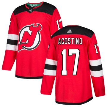 Authentic Adidas Men's Kenny Agostino New Jersey Devils Home Jersey - Red
