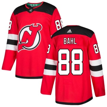 Authentic Adidas Men's Kevin Bahl New Jersey Devils Home Jersey - Red