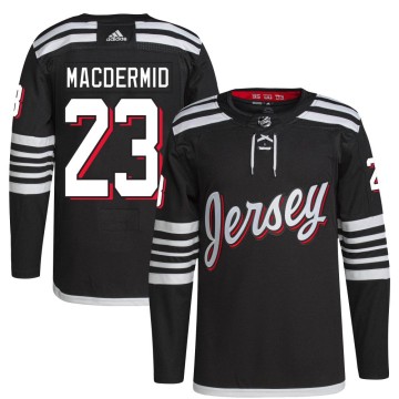 Authentic Adidas Men's Kurtis MacDermid New Jersey Devils 2021/22 Alternate Primegreen Pro Player Jersey - Black