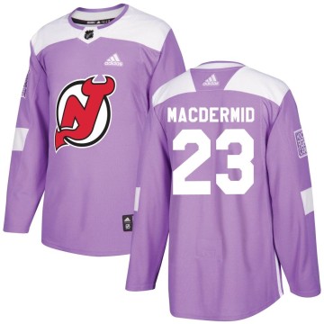 Authentic Adidas Men's Kurtis MacDermid New Jersey Devils Fights Cancer Practice Jersey - Purple