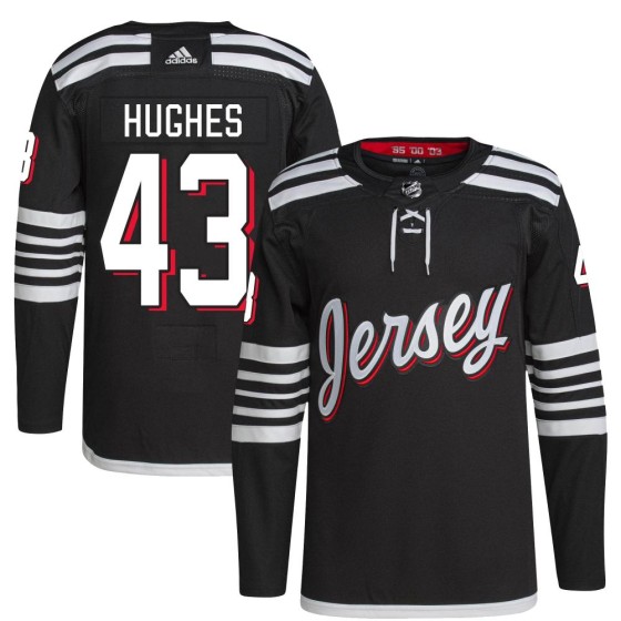 Authentic Adidas Men's Luke Hughes New Jersey Devils 2021/22 Alternate Primegreen Pro Player Jersey - Black