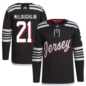 Authentic Adidas Men's Marc McLaughlin New Jersey Devils 2021/22 Alternate Primegreen Pro Player Jersey - Black