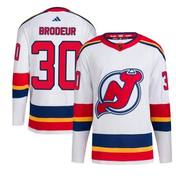 Authentic Adidas Men's Martin Brodeur New Jersey Devils Reverse Retro 2.0 Jersey - White