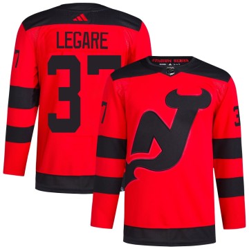 Authentic Adidas Men's Nathan Legare New Jersey Devils 2024 Stadium Series Primegreen Jersey - Red