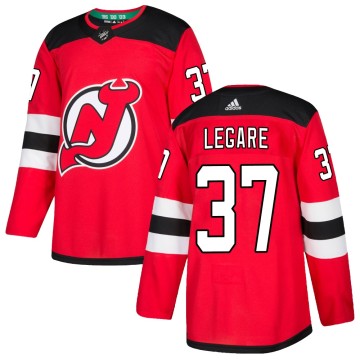 Authentic Adidas Men's Nathan Legare New Jersey Devils Home Jersey - Red