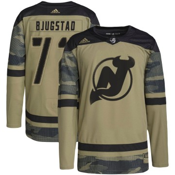 Authentic Adidas Men's Nick Bjugstad New Jersey Devils Military Appreciation Practice Jersey - Camo