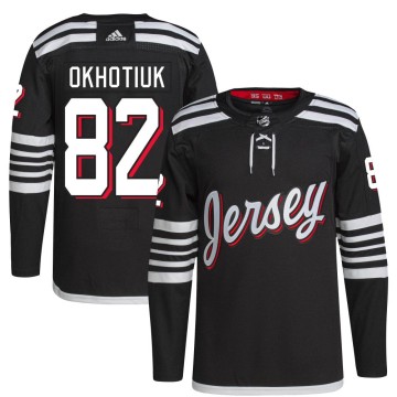 Authentic Adidas Men's Nikita Okhotiuk New Jersey Devils 2021/22 Alternate Primegreen Pro Player Jersey - Black