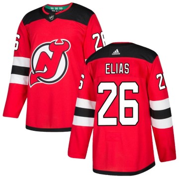 Authentic Adidas Men's Patrik Elias New Jersey Devils Home Jersey - Red