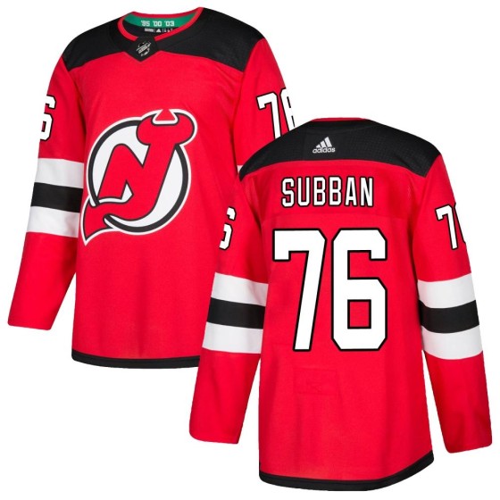 Authentic Adidas Men's P.K. Subban New Jersey Devils Home Jersey - Red