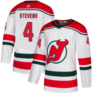 Authentic Adidas Men's Scott Stevens New Jersey Devils Alternate Jersey - White