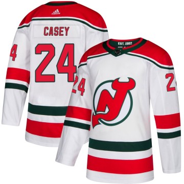 Authentic Adidas Men's Seamus Casey New Jersey Devils Alternate Jersey - White