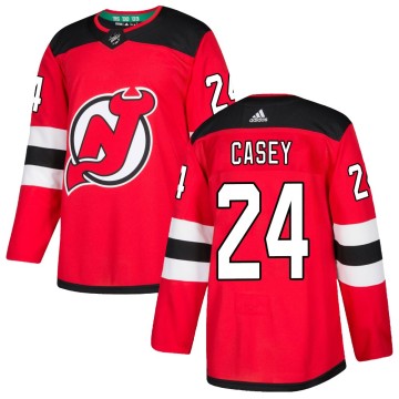 Authentic Adidas Men's Seamus Casey New Jersey Devils Home Jersey - Red