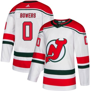 Authentic Adidas Men's Shane Bowers New Jersey Devils Alternate Jersey - White