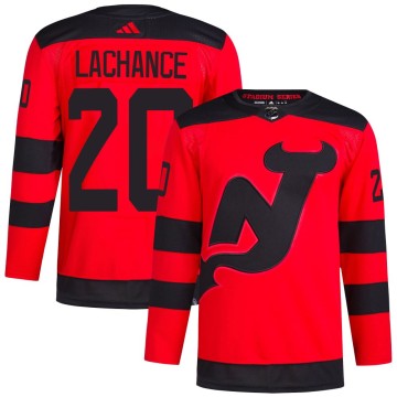 Authentic Adidas Men's Shane Lachance New Jersey Devils 2024 Stadium Series Primegreen Jersey - Red
