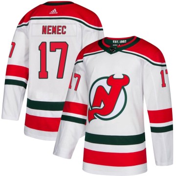 Authentic Adidas Men's Simon Nemec New Jersey Devils Alternate Jersey - White