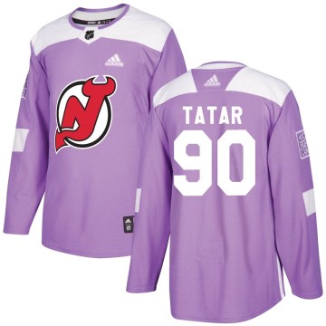 Authentic Adidas Men's Tomas Tatar New Jersey Devils Fights Cancer Practice Jersey - Purple