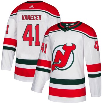 Authentic Adidas Men's Vitek Vanecek New Jersey Devils Alternate Jersey - White
