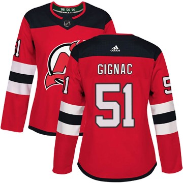 Authentic Adidas Women's Brandon Gignac New Jersey Devils Home Jersey - Red